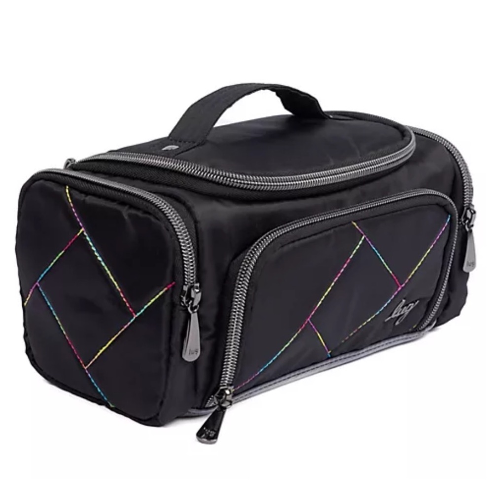 Lug Cosmetic Case - Trolley Mini ~ Black w/ Rainbow